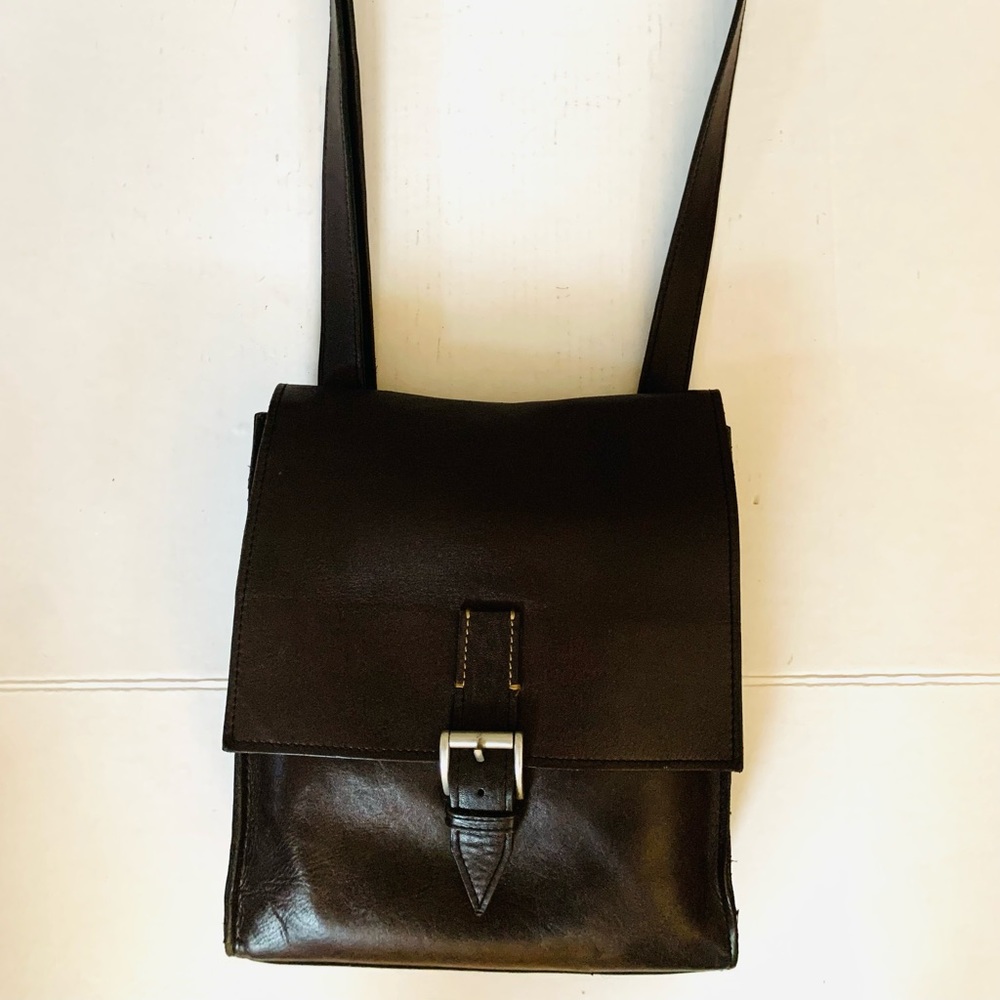 Mens Brown Leather Cross Body Bag Shoulder- Scully